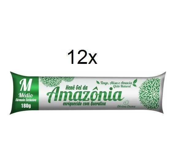 12x lot Brazilian Henna Henê Amazônia Hair Growth Keratin Gel 180g - Divina Dama