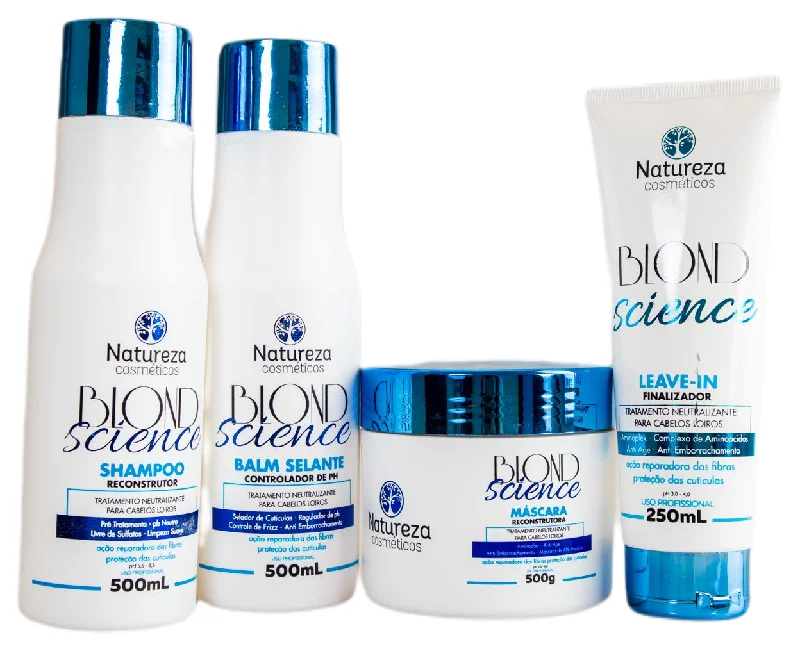 Professional Brazilian Blond Science Hair Treatment Kit 4 Proucts - Natureza