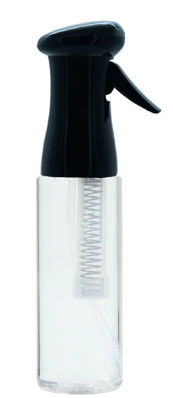 Continuous Mist Spray Bottle For Hair, 12.2 Oz (Black, White and Clear Bottle)