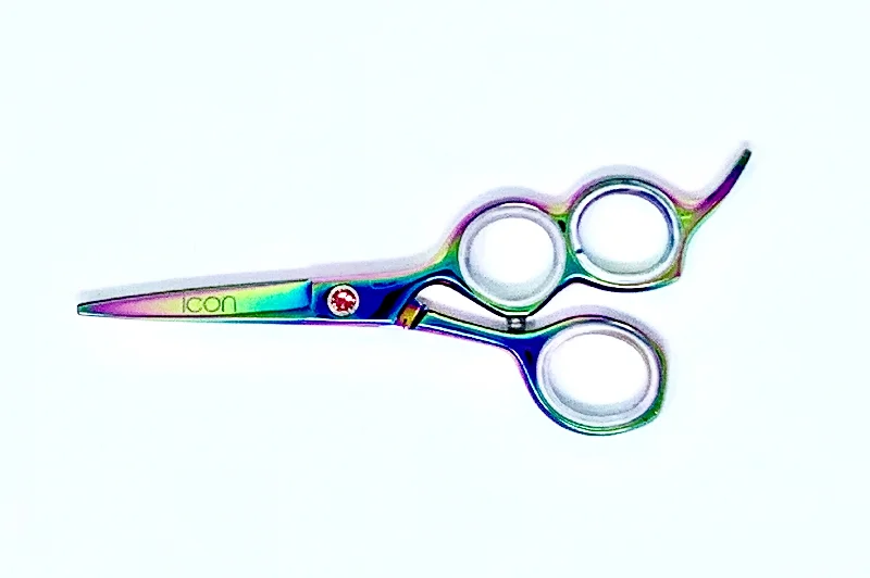 5" ICON Multi-Color Titanium Coated Shears Scissors ICT-115A Three Ring